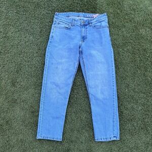 IZOD Men's Size 31x26 Straight Fit Comfort Stretch Light Wash Blue Jeans